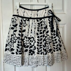Floral Black and White Women's Skirt